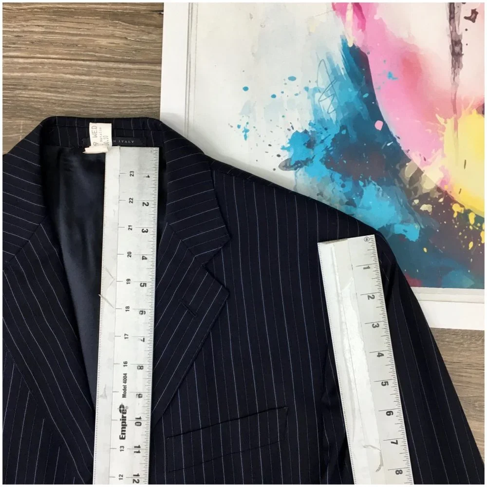 Lubiam 1911 Mens Two Piece‎ Suit Size 42L Jacket Blazer Pants Wool Casual Blue
